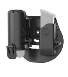 Pepper Spray Holder and Single Stack Magazine Holster Combo for Polymer/Plastic Magazines, With Paddle GEN II Attachment