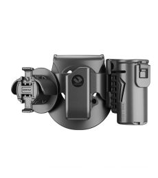 Handcuff Case, Pepper Spray Holder and Magazine Holster Combo for Metal/Steel Magazines, With Paddle Attachment and X3 Adapter